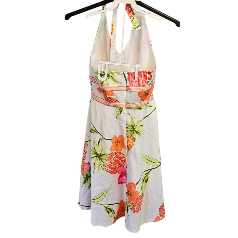 Donna Ricco Halter Sun Dress Floral Pineapple Summer Beach Tropical Women's 6 - Picture 3 of 10